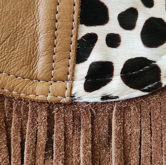 Suede/Leather Small Bag/Wallet with Hair on Cowhide - Picture 10 of 16